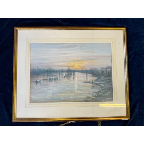 39 - An original gilt framed late 20th Century gouache 