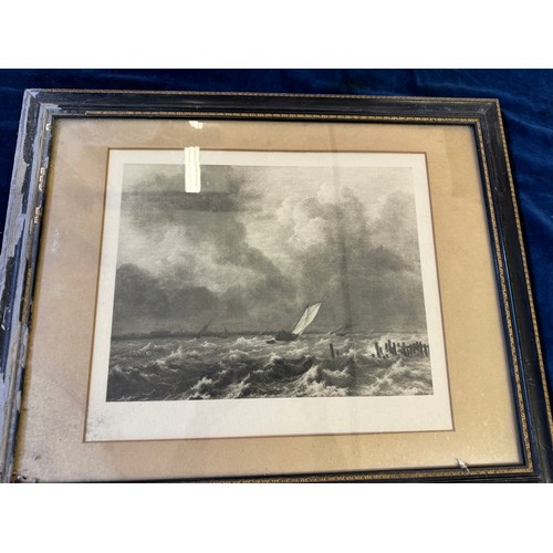 53 - 3 framed black-and-white prints depicting 