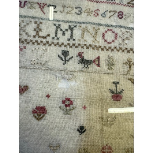 59 - A framed antique tapestry Sampler by Mary Savadge, born in 1771, work undertaken 1783.