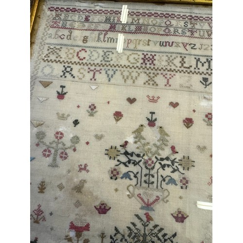 59 - A framed antique tapestry Sampler by Mary Savadge, born in 1771, work undertaken 1783.