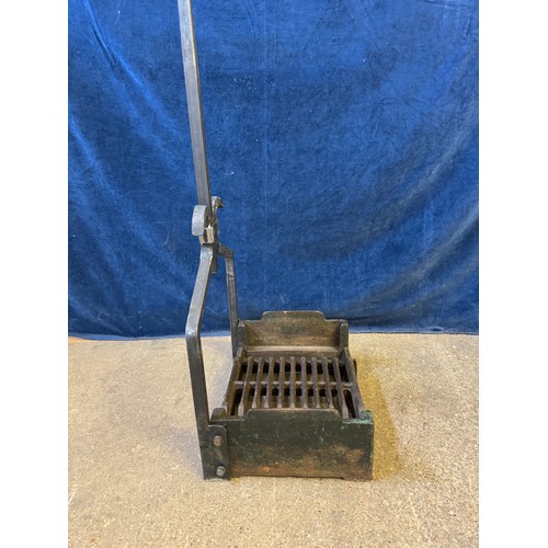 20 - An antique cast iron boot scraper with a modern back stand, named on the base 'Cooks - Norwich - Maj... 