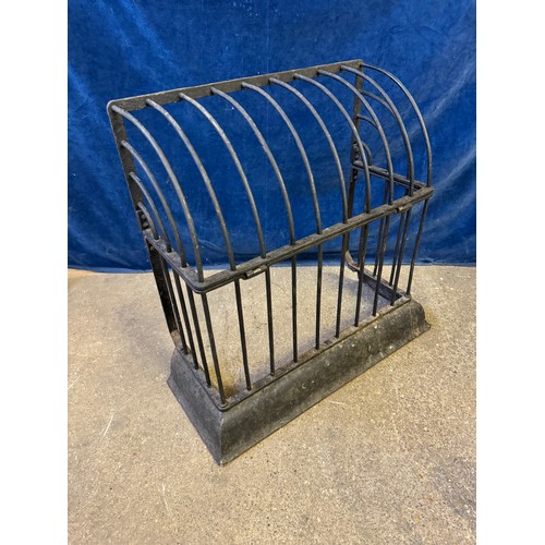 25 - A cast iron fireguard with dome style hinged top, believed to be from Railway Station masters house,... 