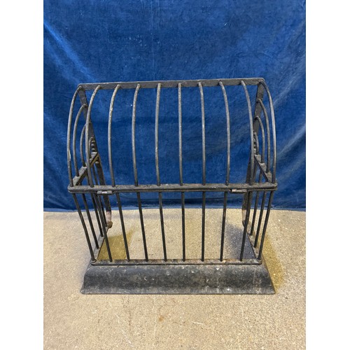 25 - A cast iron fireguard with dome style hinged top, believed to be from Railway Station masters house,... 