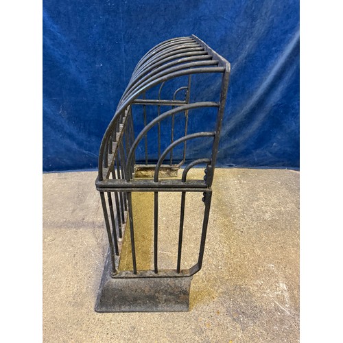 25 - A cast iron fireguard with dome style hinged top, believed to be from Railway Station masters house,... 