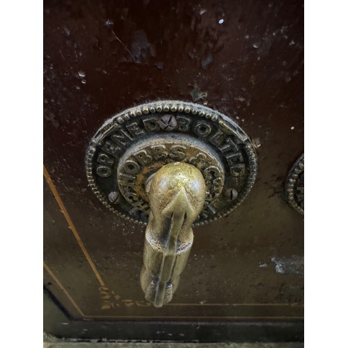 11 - A 'Progress Protectors' Hobbs & Co safe with key.