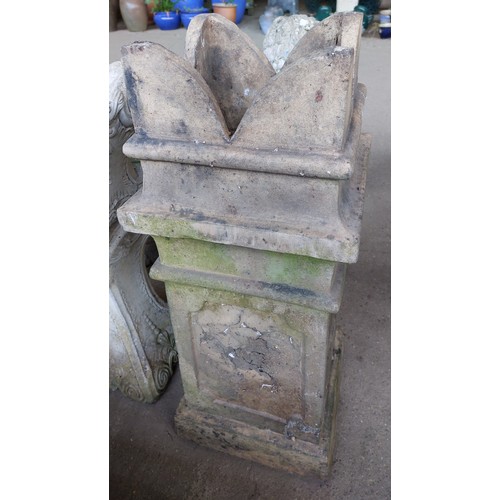 40 - TERRACOTTA CROWN DESIGN CHIMNEY POTS - (80CM) HEIGHT