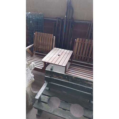 41 - JACK AND JILL GARDEN SEAT WITH TEAK TABLE