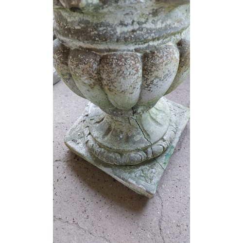 69 - PAIR OF CONCRETE URNS (50CM) HEIGHT