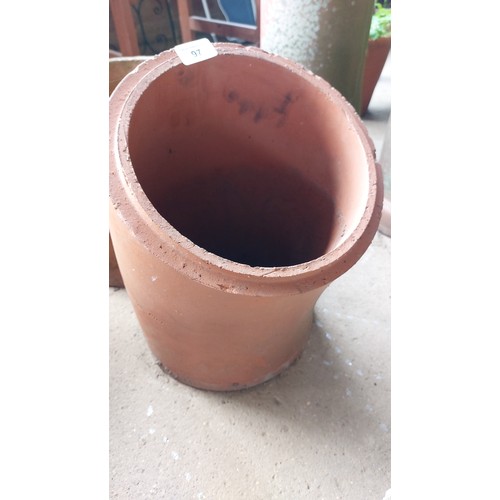 97 - 2 TERRACOTTA LINER PLANTERS