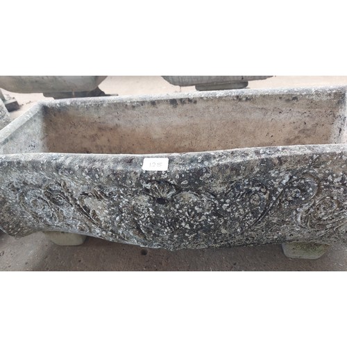 125 - PAIR OF CONCRETE TROUGH PLANTERS