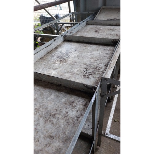 171 - 2 GALVANISED POTTING TABLES