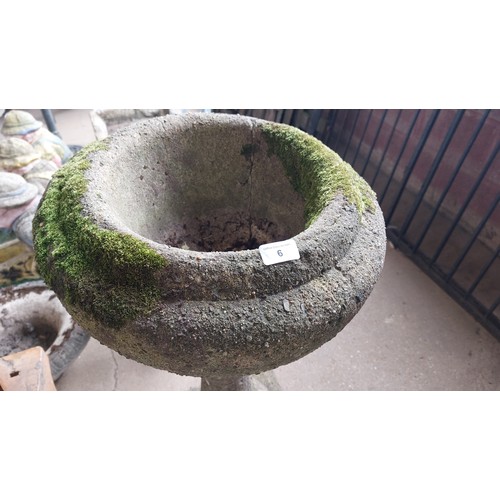 6 - 3 SECTIONAL PLANTER ON A PEDESTAL - HEIGHT 92CM