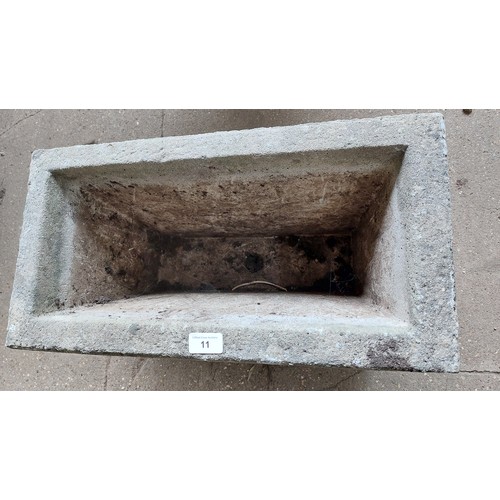 11 - CONCRETE TROUGH PLANTER WITH COBBLE STONE DESIGN