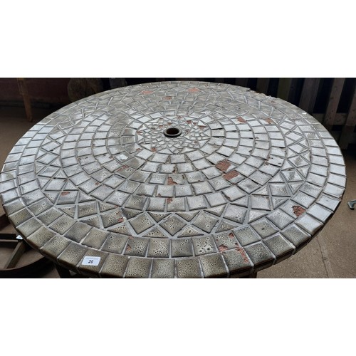 20 - MOSAIC TILED GARDEN TABLE