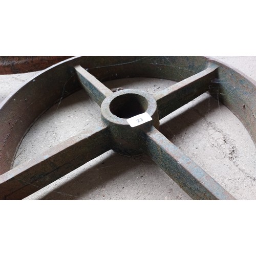 23 - CAST IRON AGRICULTURAL WHEEL - WIDTH 52CM