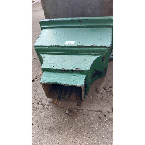 29 - GREEN VICTORIAN CAST IRON RAIN HOPPER PLANTER