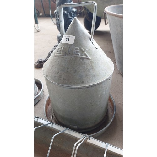 54 - 3 GALVANISED CHICKEN FEEDER