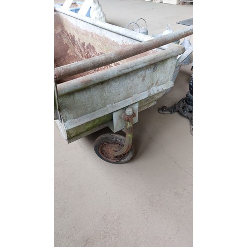 56 - LARGE GALVANISED WHEELED FEED BARROW