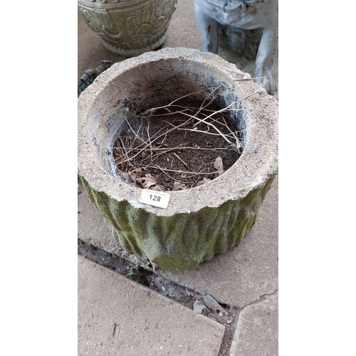 128 - CONCRETE TREE STUMP PLANTER