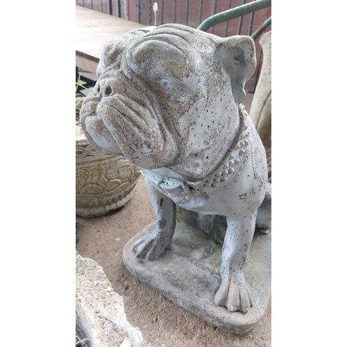 129 - CONCRETE GARDEN ORNAMENT OF A BULL DOG