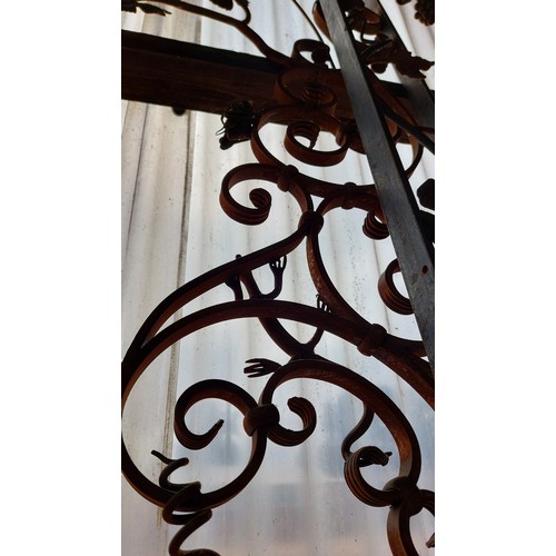 142 - ORNATE WROUGHT IRON PANEL