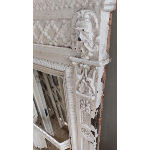 160 - WHITE PAINTED VICTORIAN CAST IRON FIRE SURROUND