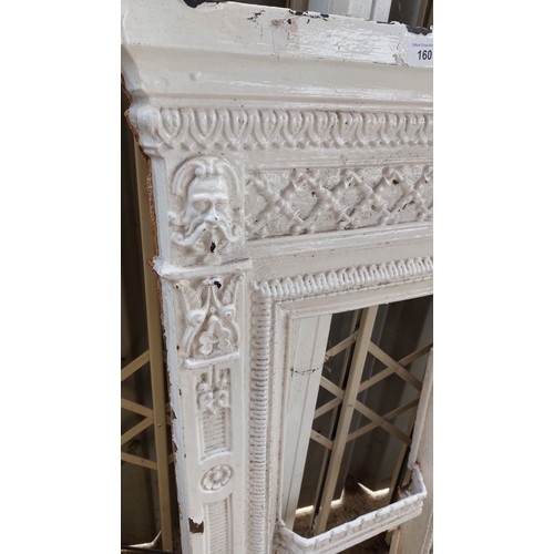 160 - WHITE PAINTED VICTORIAN CAST IRON FIRE SURROUND