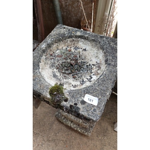 161 - CONCRETE BIRD BATH ON A PLINTH