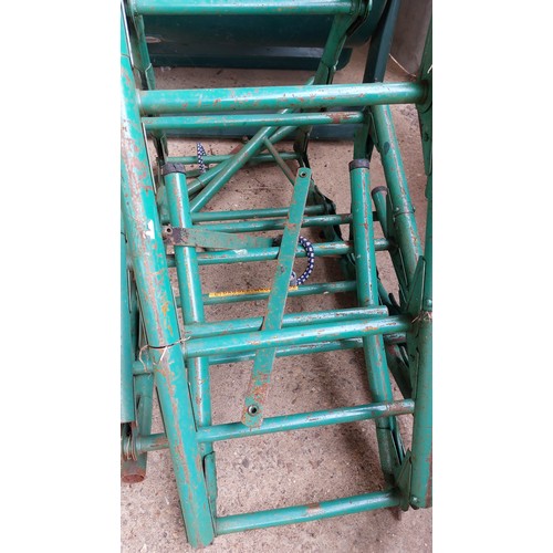 163A - RARE VINTAGE GREEN FOLDING FIRE ESCAPE LADDER