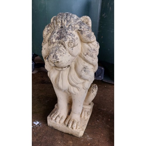 177 - PAIR OF CONCRETE LIONS