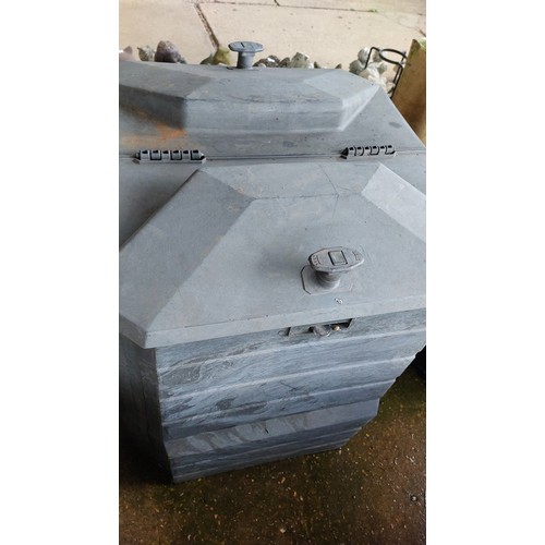 182 - GREY 2 DOOR WITH TWIST TOP KNOBS COMPOSTER