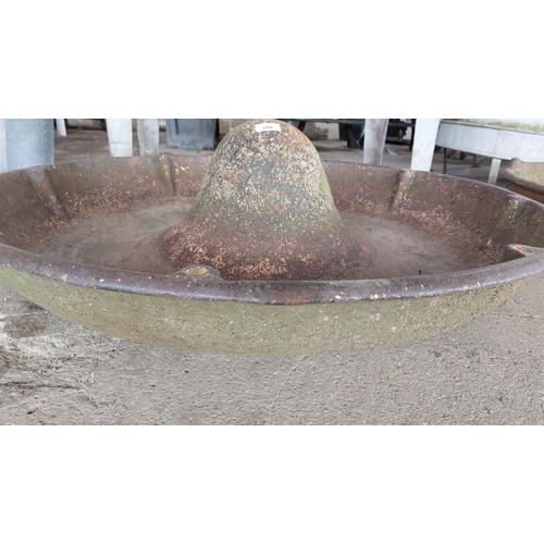 208 - CAST METAL MEXICAN HAT PIG FEEDER