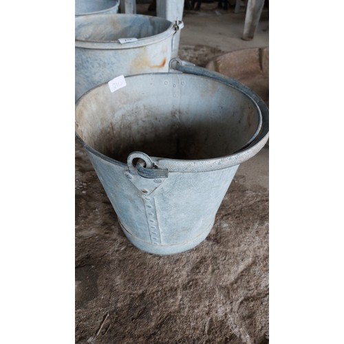 210 - 3 LARGE GALVANISED BUCKETS