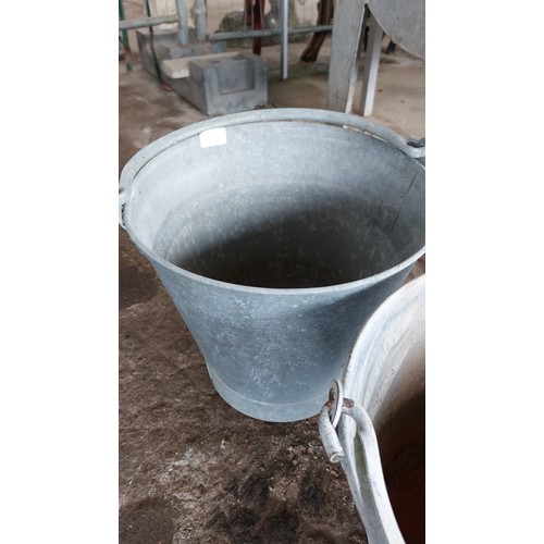 210 - 3 LARGE GALVANISED BUCKETS