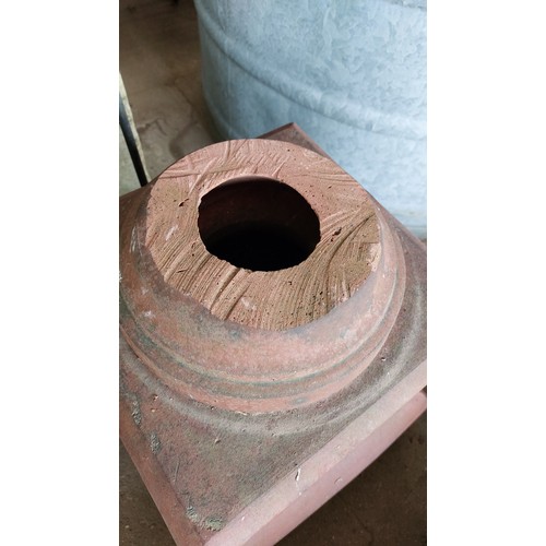 232 - A VINTAGE TERRACOTTA PEDESTAL BASE, 44CM X 43CM X 50CM, APPROXIMATELY.