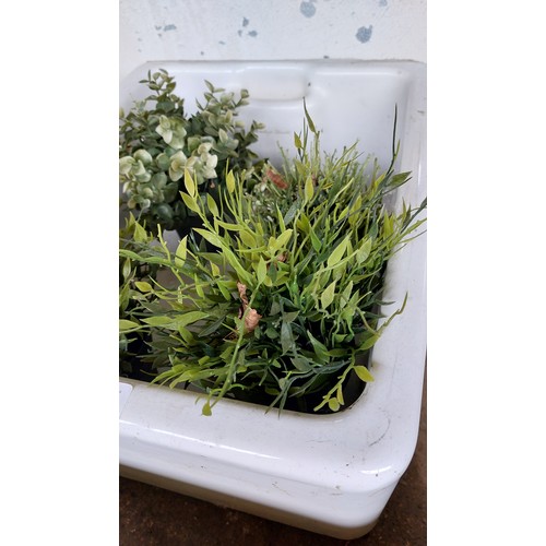 235 - BUTLERS SINK WITH 4 ARTIFICIAL PLANTS