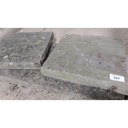 327 - 1 LONG & 2 SQUARE CONCRETE STEPPING STONES