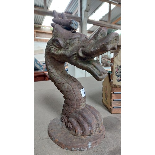 334 - CAST IRON DRAGONS HEAD