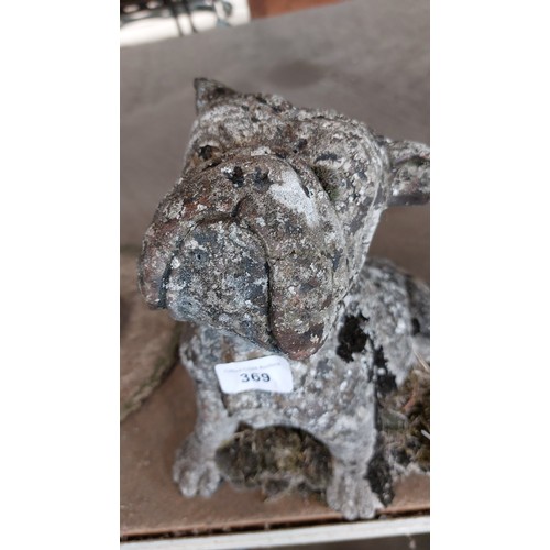 369 - CONCRETE GARDEN ORNAMENT OF A BULLDOG