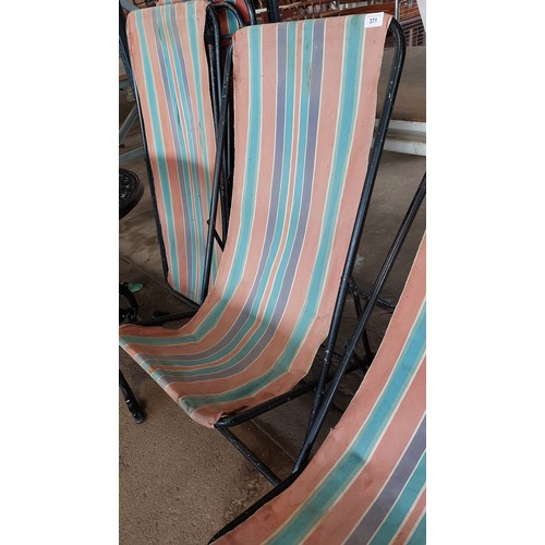 371 - 4 - 1940'S METAL FRAMED GARDEN DECK CHAIRS