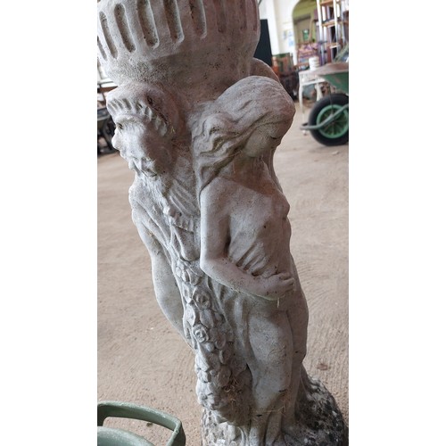 400 - CONCRETE GARDEN BASE OF THE 3 GRACES - HEIGHT 67CM