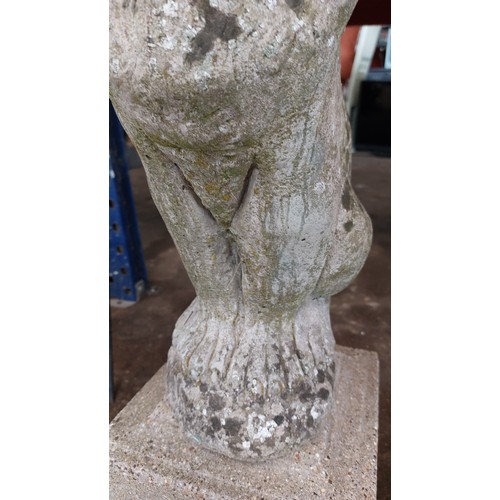 403 - CONCRETE GARDEN ORNAMENT OF A LION - HEIGHT 66CM