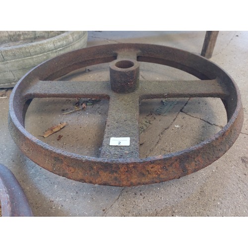 2 - CAST IRON AGRICULTURAL WHEEL  - WIDTH 60CM