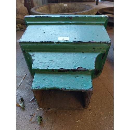 3 - GREEN VICTORIAN CAST IRON RAIN HOPPER/PLANTER