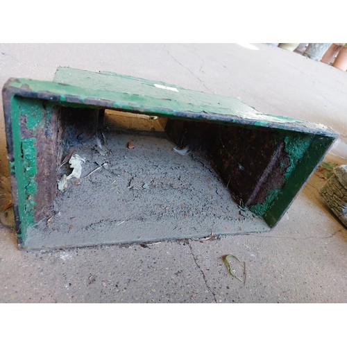 3 - GREEN VICTORIAN CAST IRON RAIN HOPPER/PLANTER