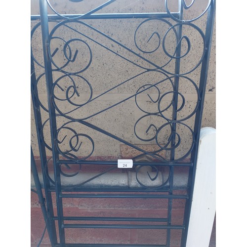 24 - 2 PIECES OF METAL RAILING, EACH MEASURING APPROXIMATELY 171CM X 36 1/2CM.