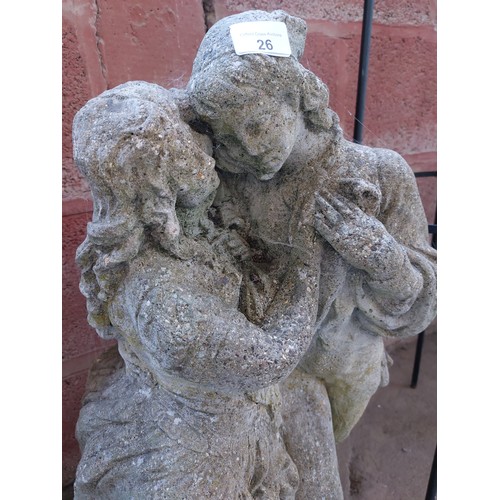 26 - CONCRETE GARDEN ORNAMENT DEPICTING 