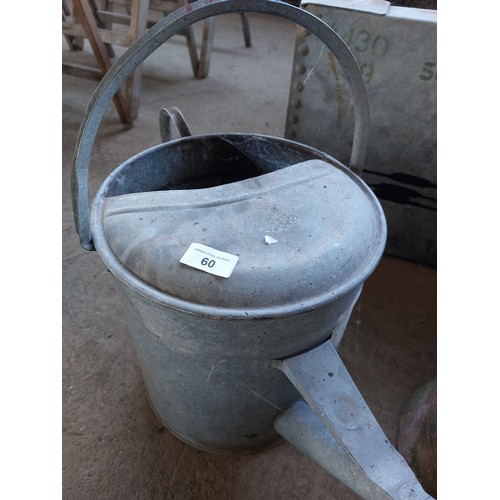 60 - GALVANISED 2 GALLON WATERING CAN