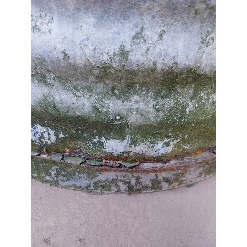 63 - GALVANISED LARGE ROUND WATER TANK, MEASURES APPROXIMATELY 64CM X 74CM HIGH.