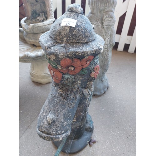 16 - CONCRETE WATER PUMP GARDEN ORNAMENT